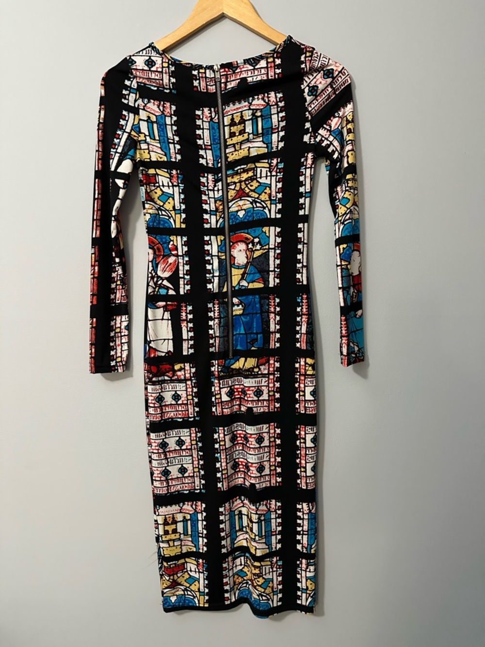 Urban Outfitters Glamorous Rare Stained Glass Midi Dress Sz S Artcore Gothic - Picture 5 of 14